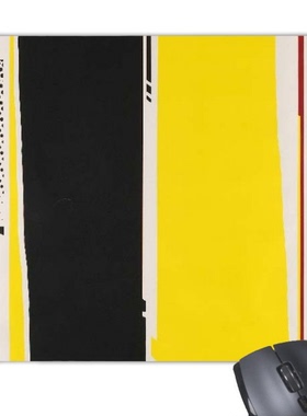 黑色黄色长条欧美风情装饰画游戏防滑橡胶鼠标垫礼品