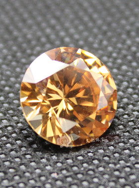 圆形香槟色锆石戒指闪亮水钻日韩