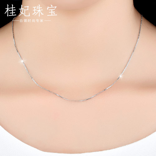 桂妃珠寶盒子鏈925銀頸鏈日韓 項鏈女鎖骨鏈簡約韓國短款學生禮物在類目 飾品/流行首飾/時尚飾品新, 項鍊中 - 來自Buy2taobao.com提供專業的淘寶代購服務