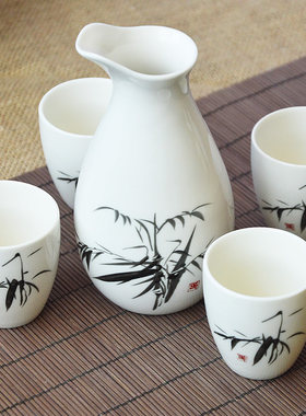 企鹅陶瓷套装仿古烈酒杯