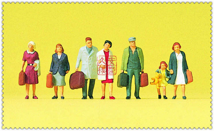 久安铁道 仿真人物 微缩小人 1:87 PREISER 10505 行走的旅客