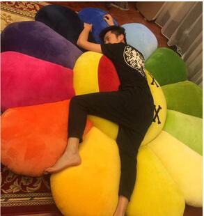 可爱超大号村上隆太阳花坐垫靠垫座垫卡通抱枕居家儿童爬行地垫