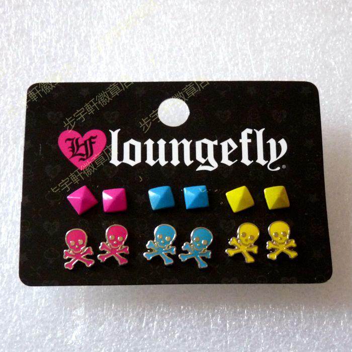 小耳钉女 迷你 简约 loungefly骷髅耳钉套装组合女 迷你耳钉 超小