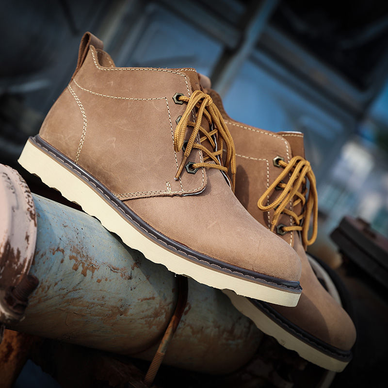 真皮短靴工装靴潮流牛皮男靴复古女靴防水马丁靴休闲机车靴牛仔靴