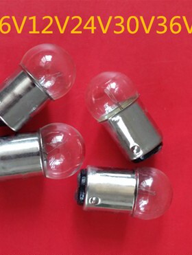 B15卡口单双触点圆头灯泡6V12V24V30V36V48V5W10W卡口灯泡汽车泡