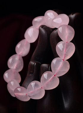 大颗粒粉晶手链女款单圈水晶饰品