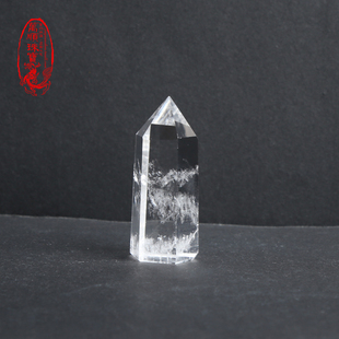 晶万顺 天然白水晶柱摆件七星阵居家风水原矿原石六棱柱消磁净化