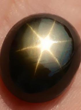 星光蓝宝石山东昌乐天然蓝宝石六角星线铜皮星光蓝宝天然裸石镶嵌