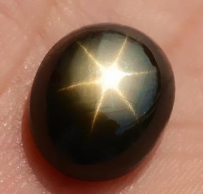 山东昌乐六角天然镶嵌星光蓝宝石