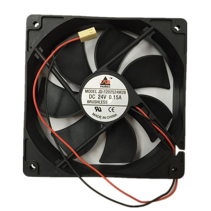 FANEC 12025散热风扇直流12cm DC24V 0.15A JD-1202524M2B 2线