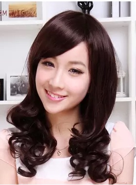 假发梨花头女生女士中长直多卷短发齐刘海逼真蓬松修脸jiafa包邮
