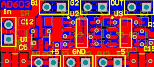 AD603放大器模块原理图pcb AD603压控放大 OPA642放大器 AD603