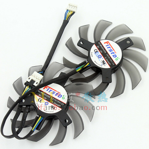 包邮Firstdo FD7010H12S 0.35 A 4pin 5p直径7.5cm 孔4.0显卡风扇