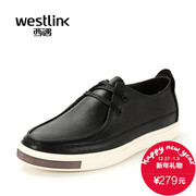 West Westlink/casual shoes men's shoes new black straps of soft leather shoes in the winter Korean youth