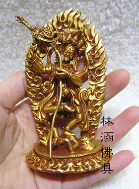 纯铜鎏金佛像多杰瑜珈空行母摆件