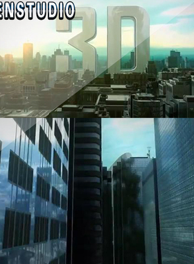 三维城市建筑摩天大楼logo演绎展示史诗电影预告片E3D模板