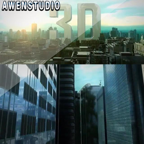 三维城市建筑摩天大楼logo演绎展示史诗电影预告片E3D模板