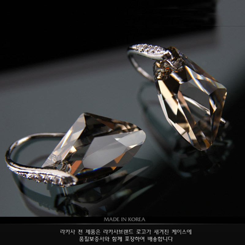 闪亮水晶耳环女925纯银韩国气质包邮时尚简约短款耳坠耳饰品百搭