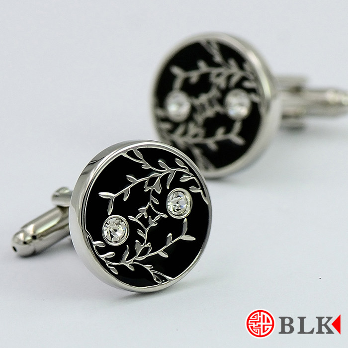 AUSTRIA IMPORTED CRYSTAL CUFFLINKS MIRROR FLOWER WATER MOON BLACK AND WHITE ELEGANT RHYME CUFF CUFF NAILS FRENCH SHIRT BUCKLE MENS ACCESSORIES