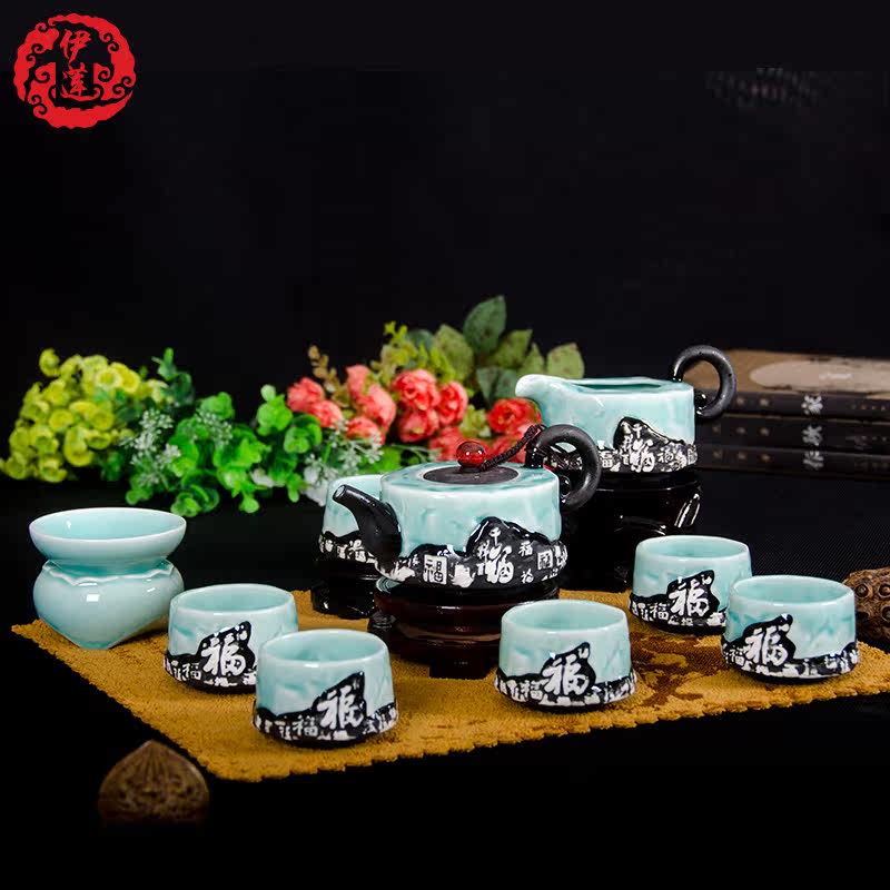 2015新款景德镇御泉手绘古典陶瓷茶具 10头整套茶具送礼佳品
