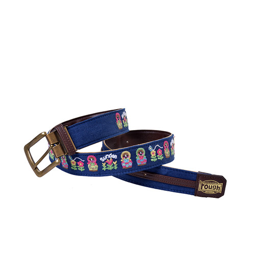 少女rough不倒翁时尚绣花铜扣