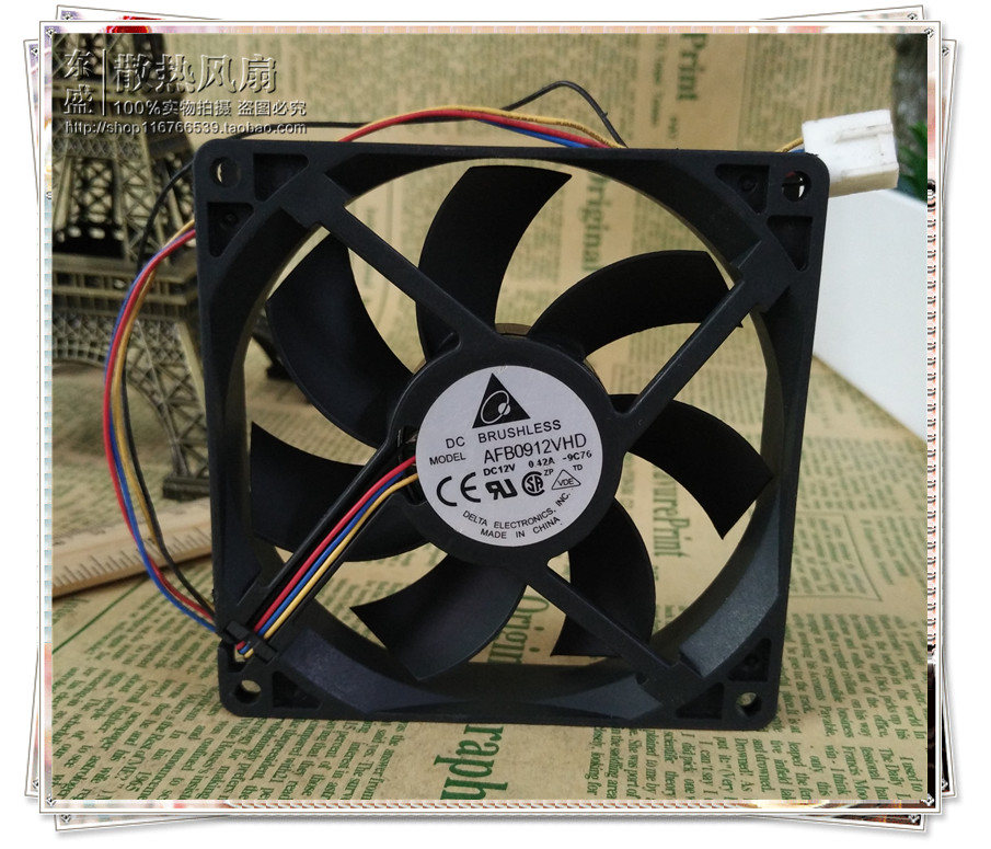 原装台达9020双滚珠散热风扇12V 0.42A AFB0912VHD 4线  散热风扇