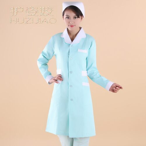 新款包邮白大褂护士服长袖冬装对襟圆领icu药房工作服打折HSD-190