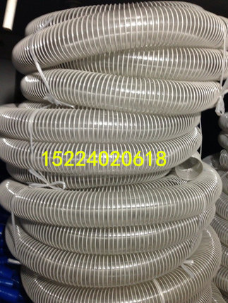 pvc透明钢丝软管 通风排烟气 木工业机械抽吸灰尘污塑料橡胶76