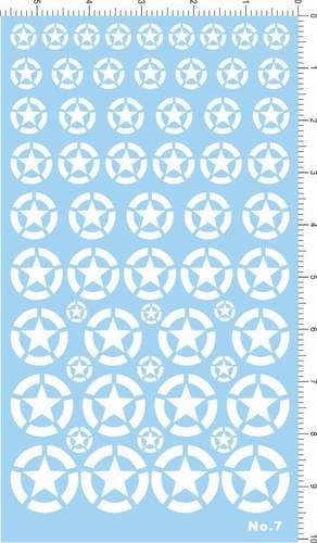 美国美军坦克标志 模型用水贴纸 no.7 7-114 6*10 7USA