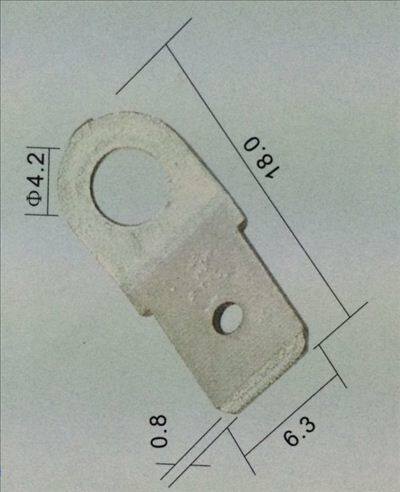 6.3喇叭插片 弯型 （圆形）   2000只/1包  0.8MM 圆孔4.2MM - 封面