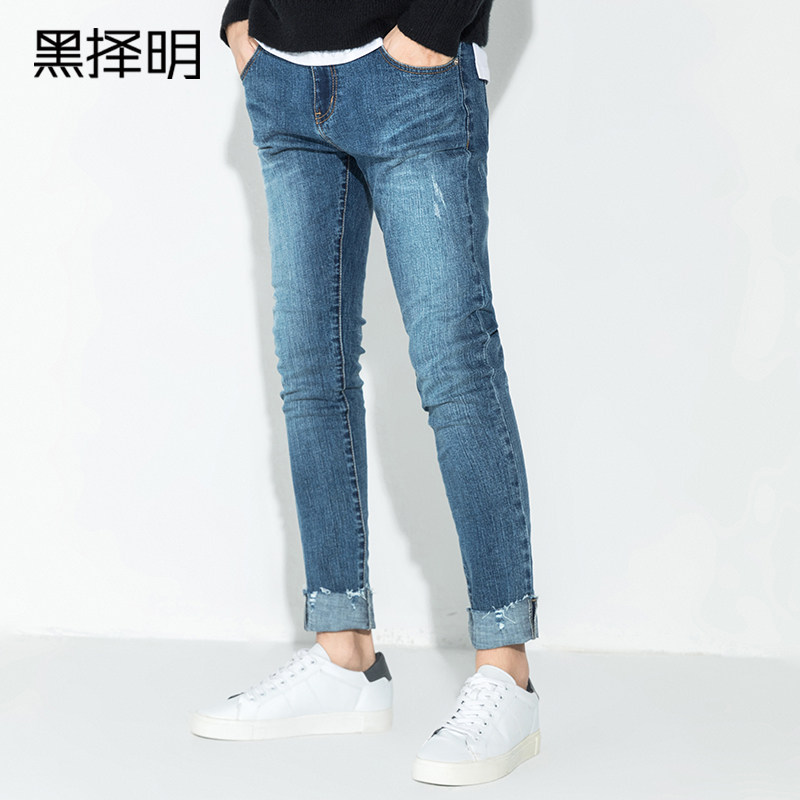 黑擇明春季新款彈力男士修身牛仔褲小腳褲韓版緊身鉛筆褲潮男褲子在類目 男裝, 牛仔褲中 - 來自Buy2taobao.com提供專業的淘寶代購服務