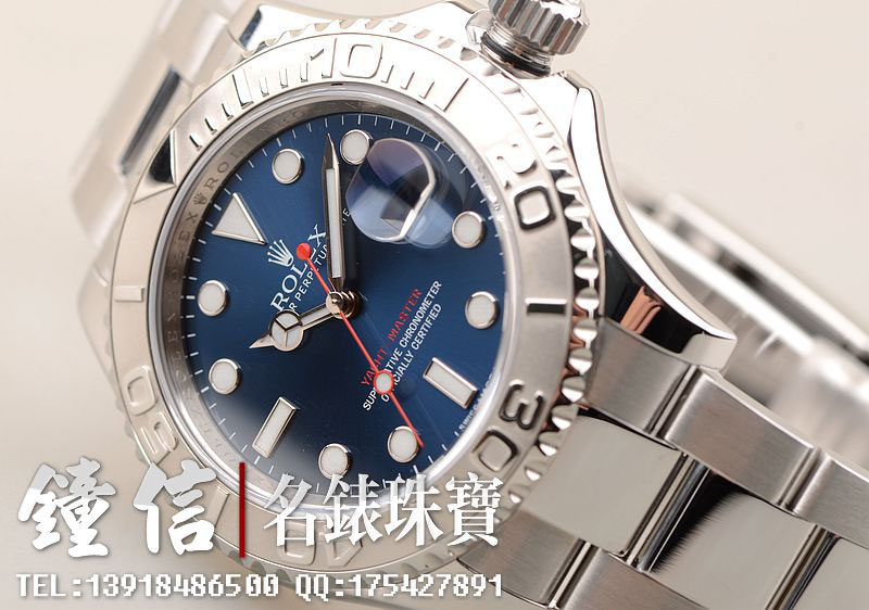 已售出【98新】劳力士新款游艇蓝盘铂金圈自动机械钢带男表116622