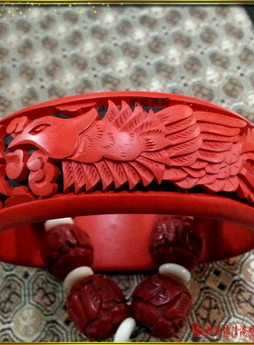 结婚礼品新娘雕刻龙凤呈祥手镯