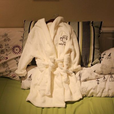 宝宝睡袍春秋浴袍儿童卡通长款睡衣男童珊瑚绒保暖女童加厚家居服