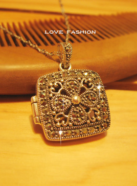 精油扩香925纯银复古香薰四叶草