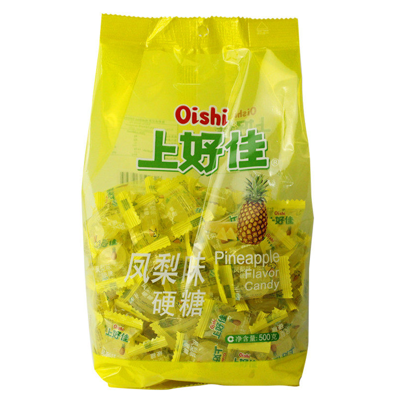 上好佳 水果硬糖500g大袋装凤梨味水果汁糖 结婚庆喜糖果