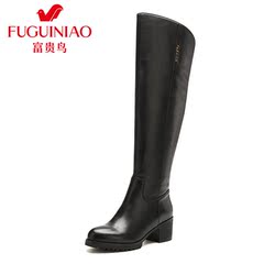 Rich bird 2015 new all leather high boots leather chunky heels for fall/winter boots women's boots high heels and long boots