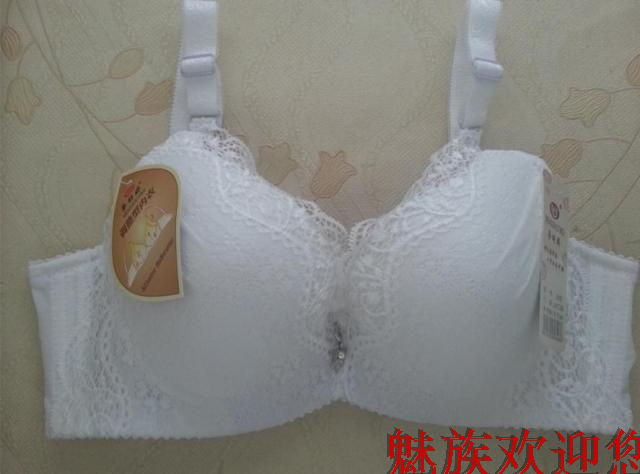 2件包邮夏季中厚性感蕾丝内衣白色梦舒婷608中模杯聚拢小胸文胸罩