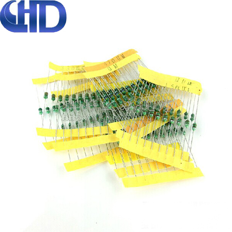 20种 1/4W色环电感包色码 1UH 10UH 47UH 100UH 1MH 每种10只