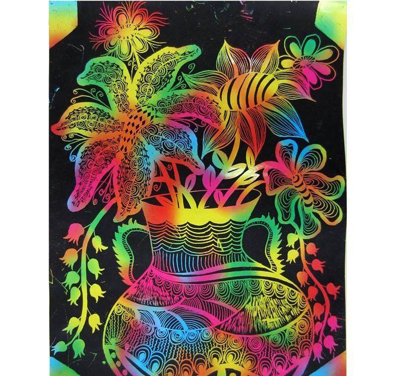 刮画纸 5张/套37*26cm 大尺寸 教课室装饰diy环境布置材料