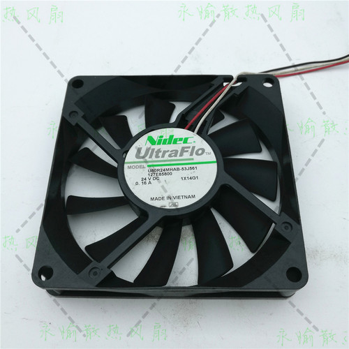 原装NIDEC  U80R24MHAB-53J561 24V 0.16A 8015 3线温控散热风扇