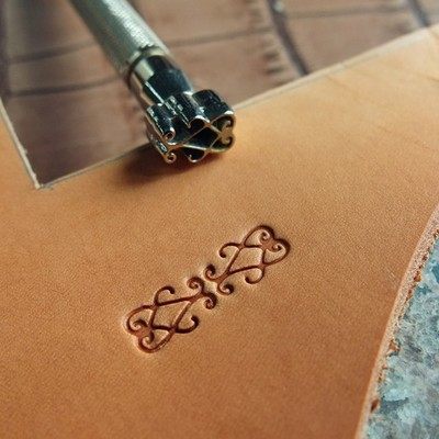 皮雕印花手工皮艺工具 新品钢制精雕印刻装饰纹 复古花纹11mm*7mm