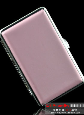 双枪女士烟盒超薄烟盒14支装加长粉色恋语时尚烟夹自动