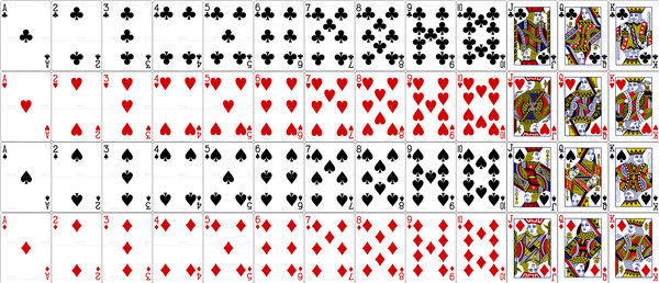 矢量设计素材 52张扑克牌图案背景eps格式