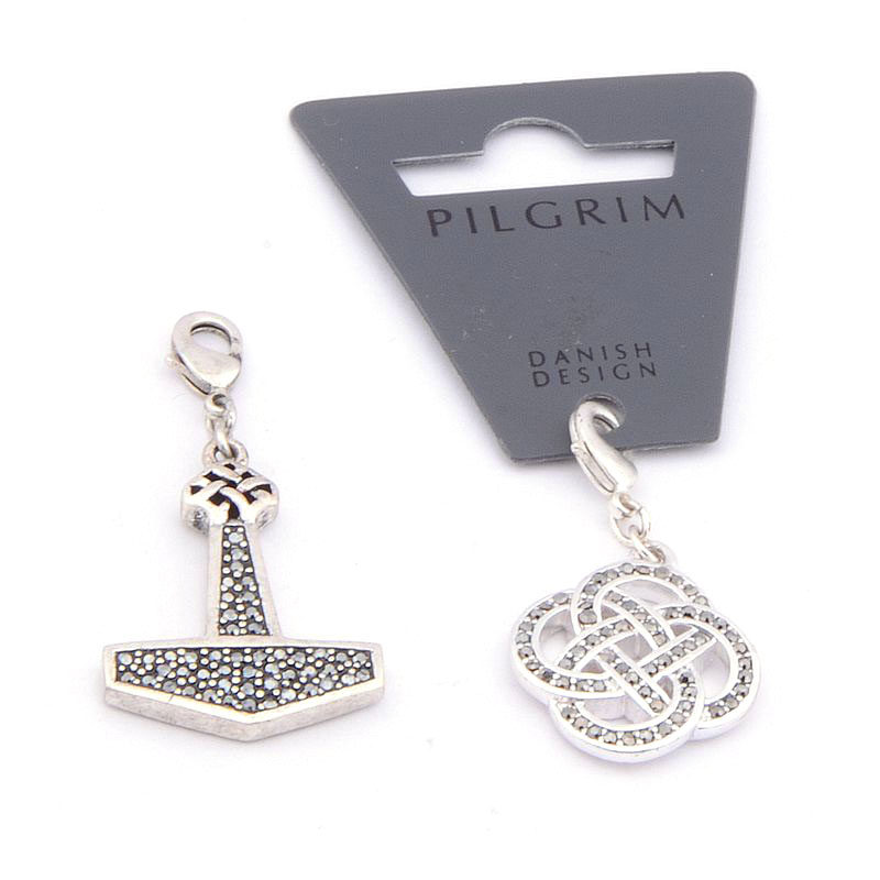 欧美饰品百搭水晶宝石银色项链坠