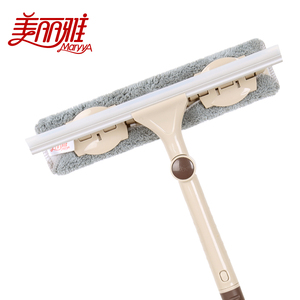 美丽雅玻璃擦万向擦玻璃清洁器刮擦两用加长杆夹布式伸缩耐用家用
