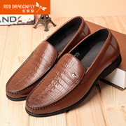 New genuine leather men's shoes autumn red Dragonfly daily casual and comfortable foot wear-men's shoes