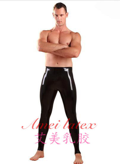 乳胶紧身长裤 男乳胶紧身裤 修身减肥裤
