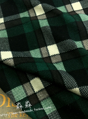 新款秋冬英格兰布料 墨绿色系格子弹力针织 打底毛衣开衫复古面料