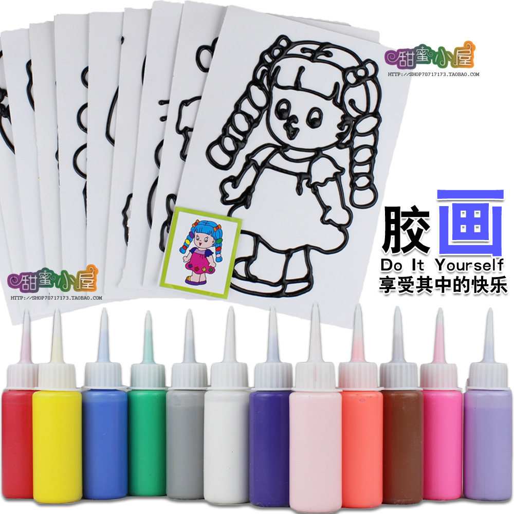 奕彩儿童胶画烤画安全无毒DIY益智手工制作颜料画涂鸦画沙画套装